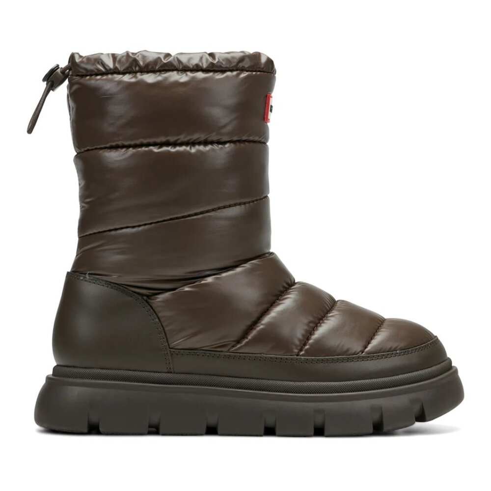 Hunter Maribel Lug Sole Insulated Waterproof Snow Booties in Dark Brown - Picture 4 of 9